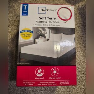 Mainstays Soft Terry Mattress Protector Case Pack 2 NIP